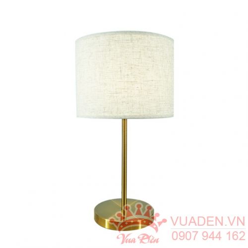 Đèn ngủ để bàn hiện đại thiết kế thân vàng chao vải trắng sang trọng